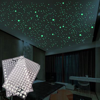 3D Stars Glow In The Dark Luminous Fluorescent Wall Stickers Kids Bedroom KTY