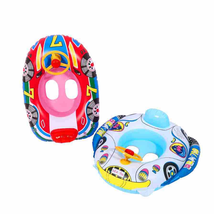 Colac de înot creativ cu mașină de curse de desene animate pentru copii mici - Scaun pentru bebeluși îngroșat cu volan