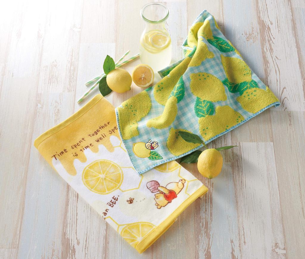Marushin Towel Greeting Gift for Disney Winnie the Pooh with 1 Hand Towel and 1 Face Towel Gift, Moving, Citrus, 2275034000, DP-3720,