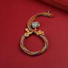 Tibetan Zodiac Guardian Deities Bracelet with Five-Color Handwoven Rope Amulet