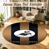 Round Rug Custom NameSwansea City FC Pattern Non Slip Carpet Home Floor Decor