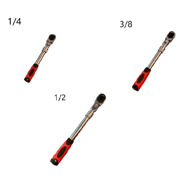72-Tooth Extendable Flex-Head Ratchet Tool 1/4 3/8 &1/2-Inch Drives Wrench
