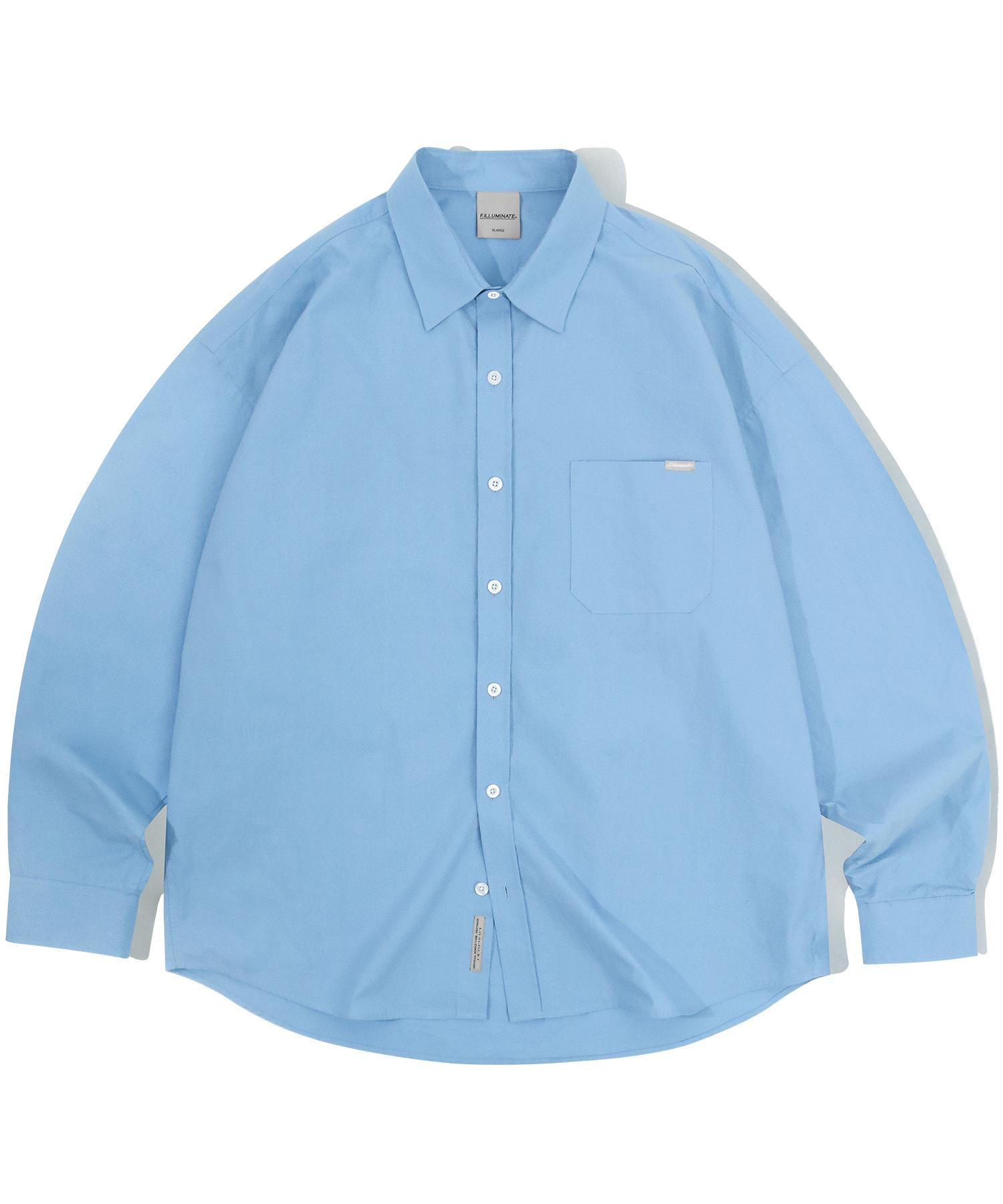 Illuminate Oversized Comfort Cotton Shirt - Sky Blue Skyblue/M