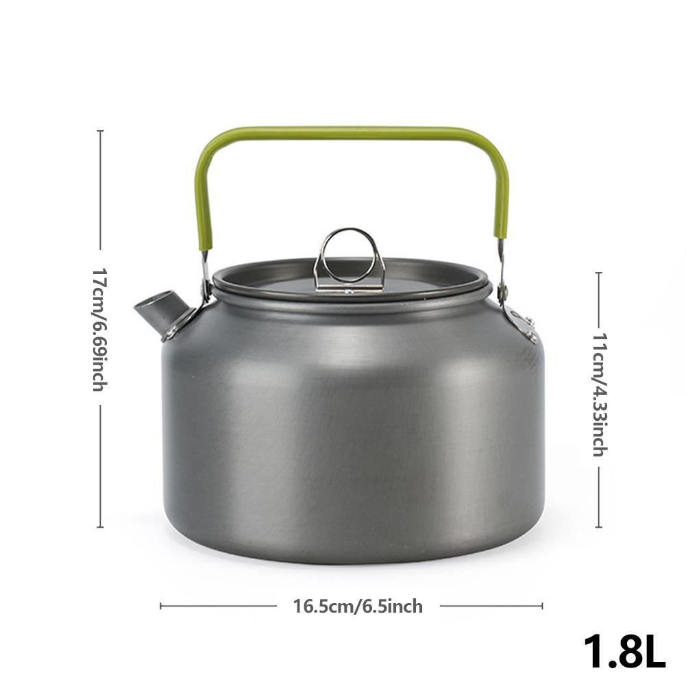 0.8/1.2/1.8L Camping Water Kettle Lightweight Aluminium Alloy Teapot for Outdoor Tourism Cookware Travel Hiking Picnic Tableware