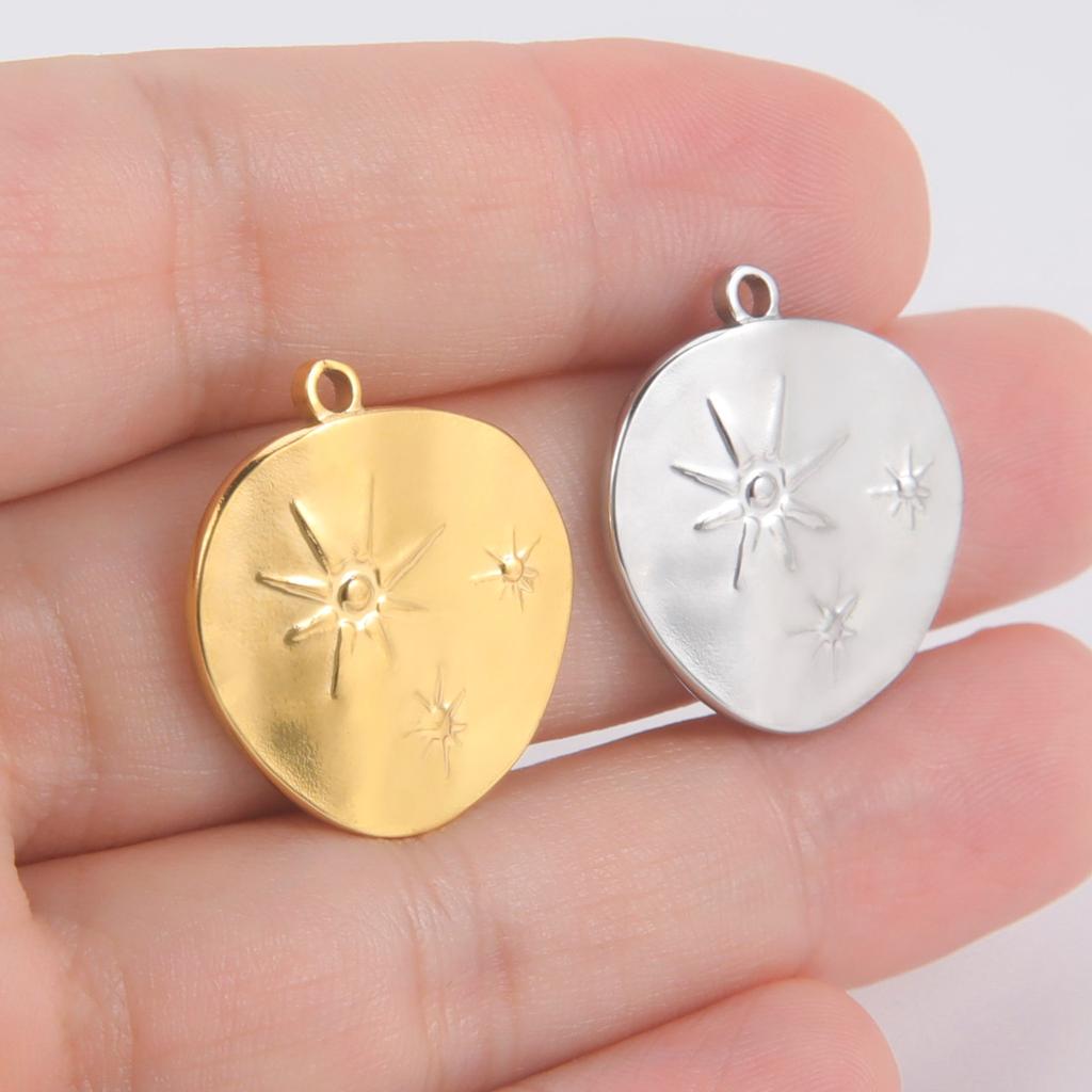 Teamer 5pcs North Star Sun Stainless Steel Charms for Jewelry Fashion Mini Pendant Charm DIY Jewelry Making Supplies wholesale