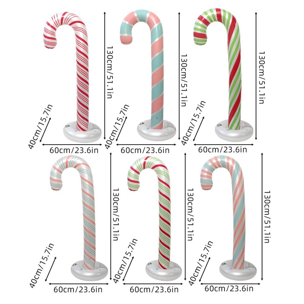 Inflatable Christmas Candy Cane Balloons Decor, Outdoor Indoor PVC Holiday Decorations For House Yard Lawn Xmas Party Supplies