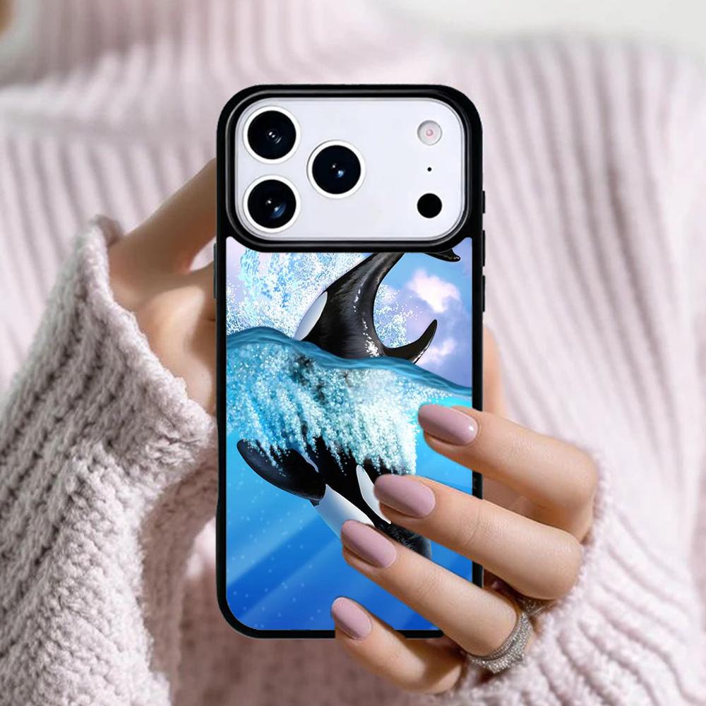 Orcas Whale soft Phone Case For Apple iPhone 17 Air 16E 15 14 Plus 13 12 11 Pro Max Mini Funda Cover