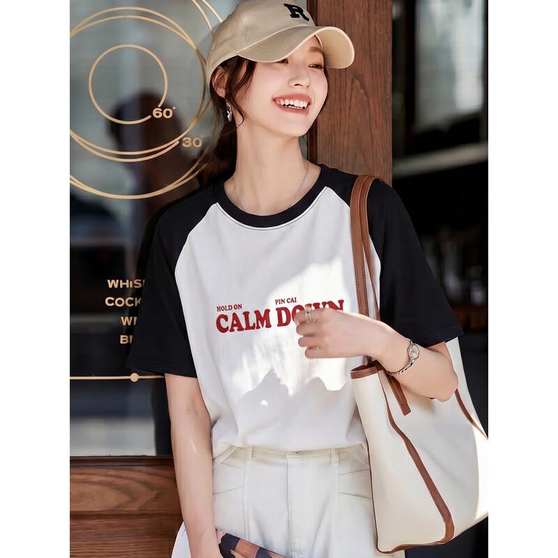 Chushen Women s Contrast Raglan Sleeve T-shirt XL