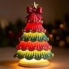 Christmas Tree Lamp Desktop Painted Christmas Tree Table Lamp Resin Figurines Decoration Night Lighting Stands Ornament