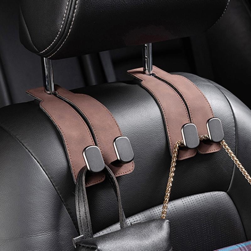 Car Seat Back Hook Conceals Bag Hook Leather Storage Solution for Organization