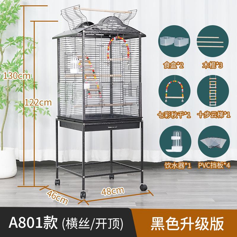 Large Iron Wire Bird Cage with Wood Stand for Conures Lovebird House Parrots Playground Cockatiel Parakeets Activity Center