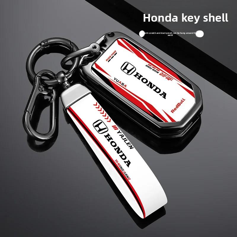New Racing Style Car Remote Key Case Cover Keychain For Honda Civic HRV CRV XRV CR-V Crider Odyssey Pilot Fit Accord Accessories IP8