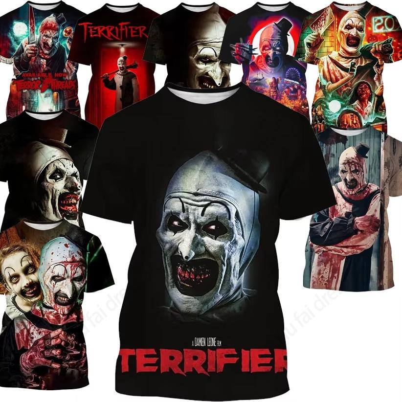 New Horror Movie Terrifier 3d Print Tshirt Men Women Fashion T-shirts Kids Hip Hop Short Sleeve Tops Tees Men Clothing Summer