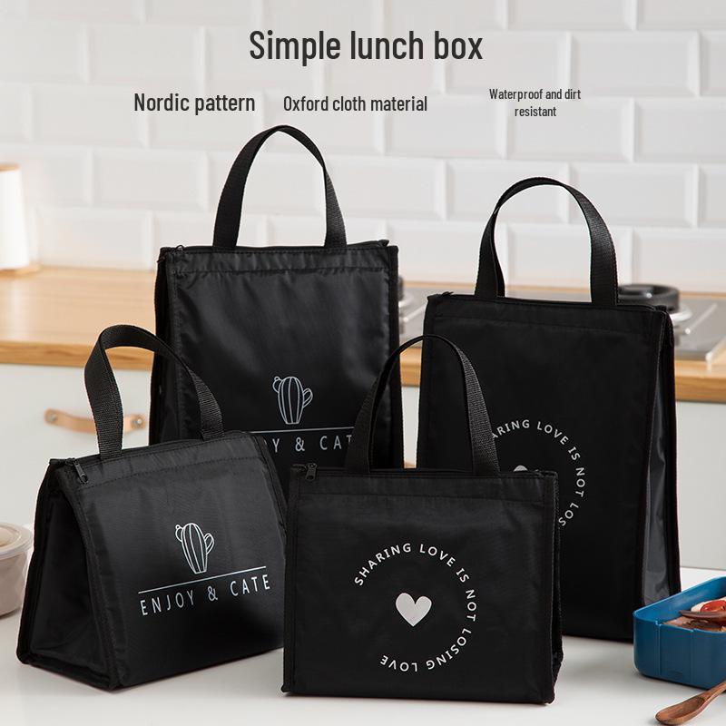Wasserdichte Isolierte Oxford-Stoff Bento-Tasche – Tragbare, Verdickte und Handtasche im Studentenstil.