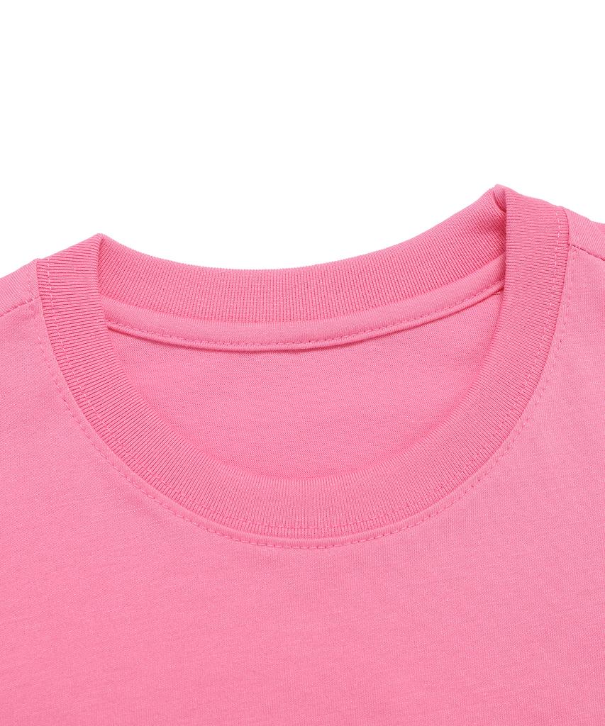 Beullaengkiteu Basic Soft Solid Crew Neck T-Shirt (Pink)