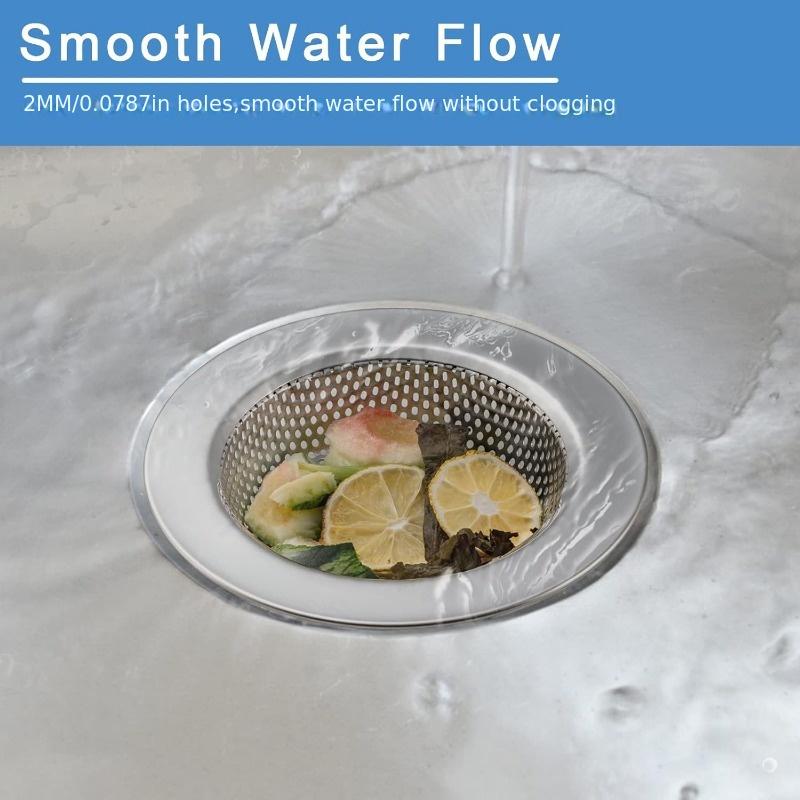 2/4pcs Heavy-Duty Sink Strainers with Upgraded Double-Layer Safety, Anti-Clog Drain Basket,Stainless Steel Sink Drain Protector