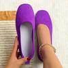 Fashion Women Flat Shoes Solid Color Knitted Office Shoes Casual Breathable Ballet Soft Mesh Mules Shoes Women Loafers Zapatos De Mujer