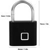 Fingerprint Padlock USB Charging Mini Smart Digital Touch Portable Biometric Lock with Key Backup Combination for Luggage Gym Locker