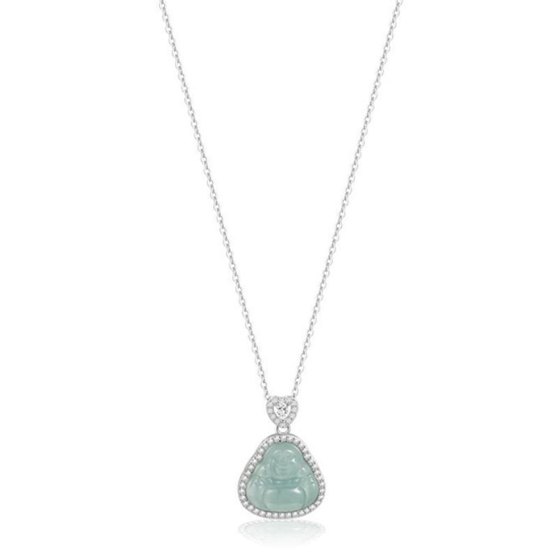 Chinese Style Natural Fresh Green Chalcedony Pendant Necklace Elegant Jewelry for Women Date Wear Valentine's Gift