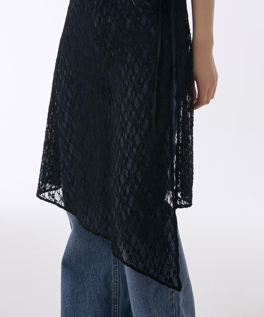 Musinsa Standard Woman Women'S Lace Layered Wrap Skirt [Black]