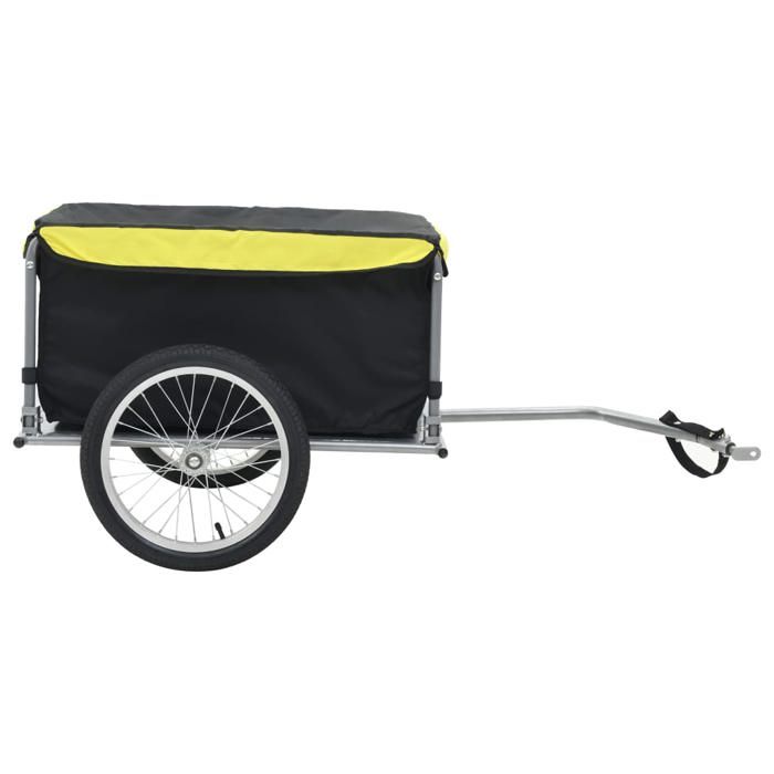 VidaXL Remorque de bicyclette Noir et jaune 65 kg