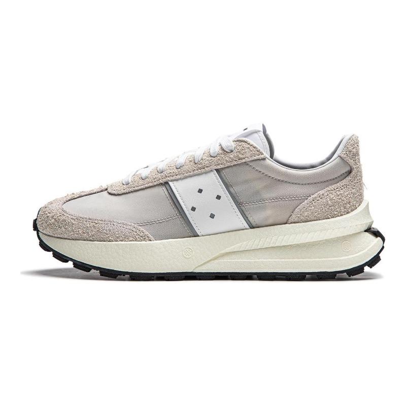 Li-Ning Qingzhou Unisex Low Top Running Shoes Gray Beige Cushion Wear Resistant AZGU081-1 37