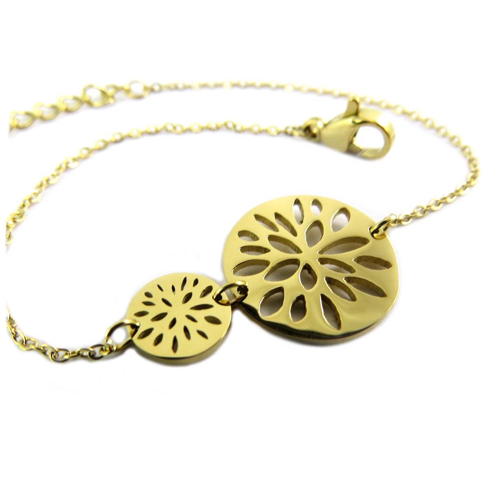 Les Trésors De Lily [P7934] - Designerarmband Stahl 'Jungle' Gold - 25x15 mm