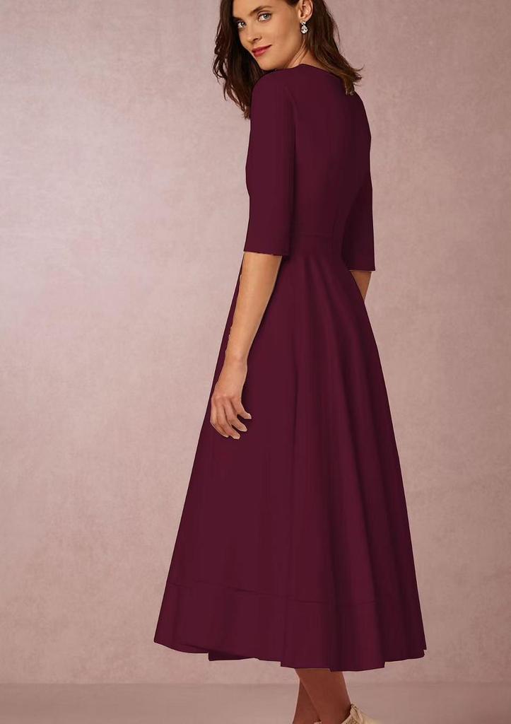 Summer European & American Style Women's Sexy Deep V Short Sleeve Dress - High-End Fashion
