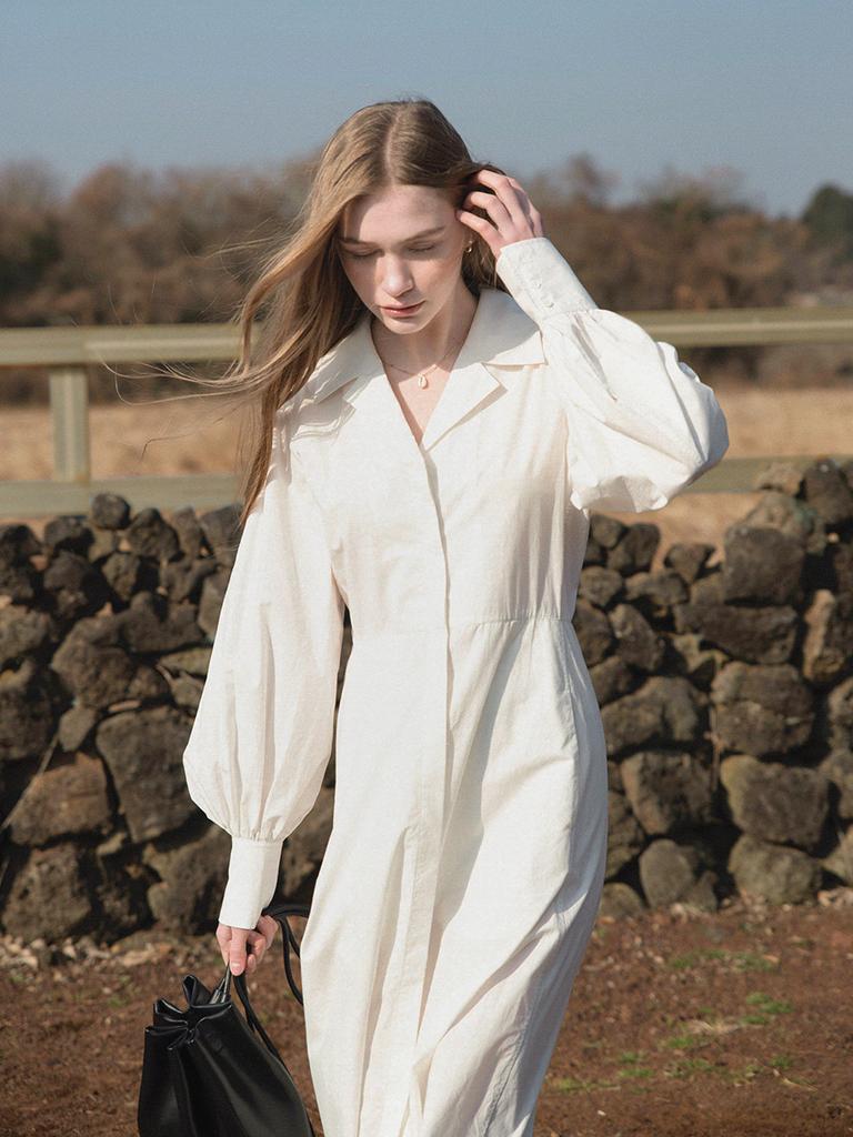 Lenina Lora Cotton Shirt Dress_White
