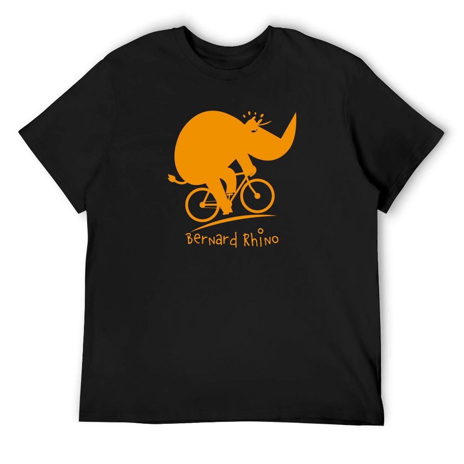 

Bernard Rhino, the rhino who rides a bike T-Shirt plain graphics animal prinfor boys men clothing 4XL