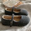 Women's Flat Woolen Shoes Outside, Mary Jane's Fleece Skirt, Fairy Ballet, Fluffy Shoes