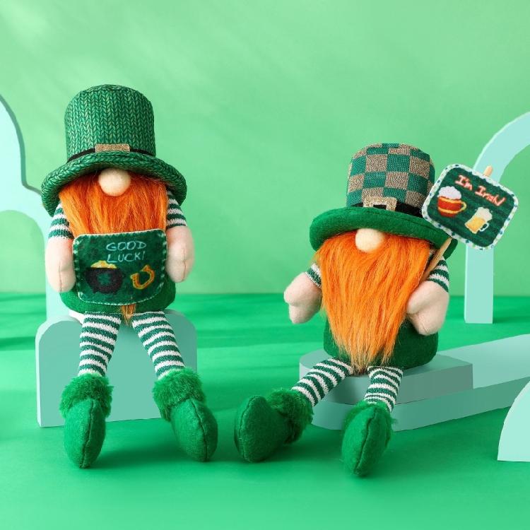 Irish Patrick's Day Gnomes Dwarfs Figurine Doll Toy Ornaments Table Display