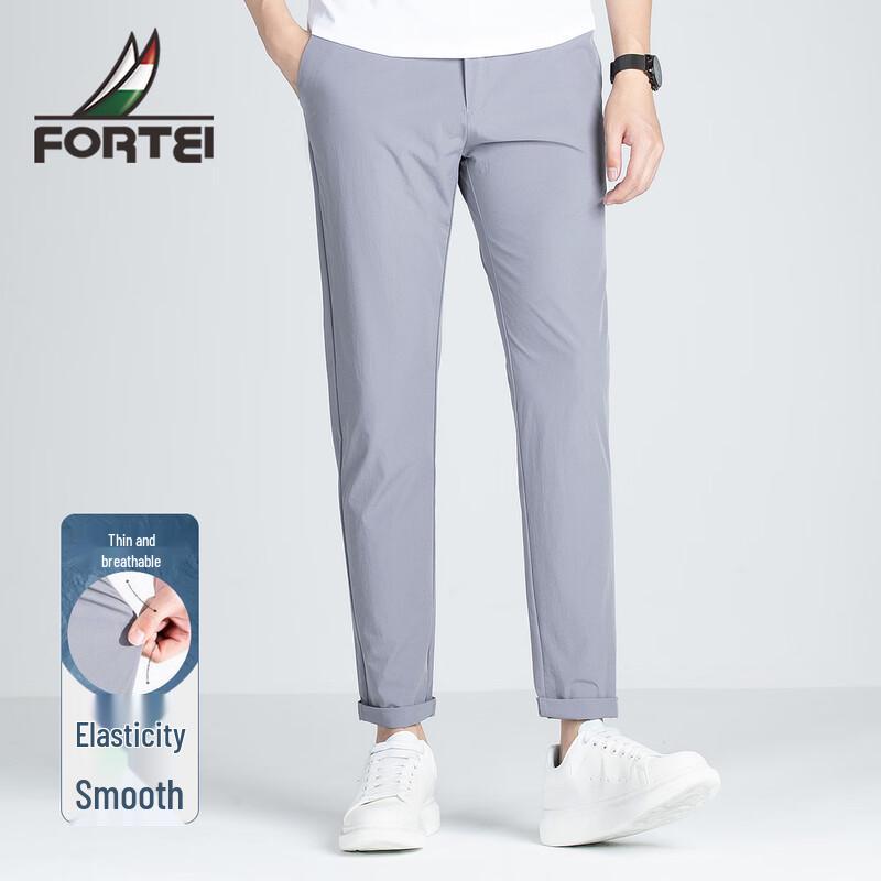

FORTEI Men s Ice Silk Straight-Leg Casual Trousers 32 175/82A