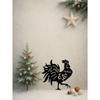 Metal Rooster Wall Art, Black Iron Indoor Outdoor Sculpture, Farmhouse Home Decor Gift for Chicken Lovers, Waterproof Rustproof Hanging Ornament