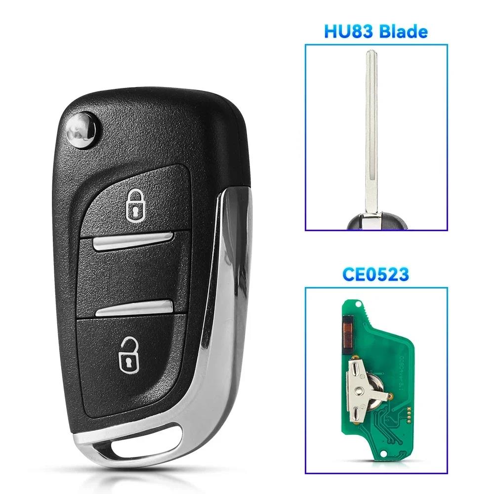 Modified 2/3 Buttons Filp Remote Key 433MHz ASK FSK For Citroen C1 C2 C3 C4 Berlingo Picasso Peugeot 207CC 307CC 407 ID46 Chip