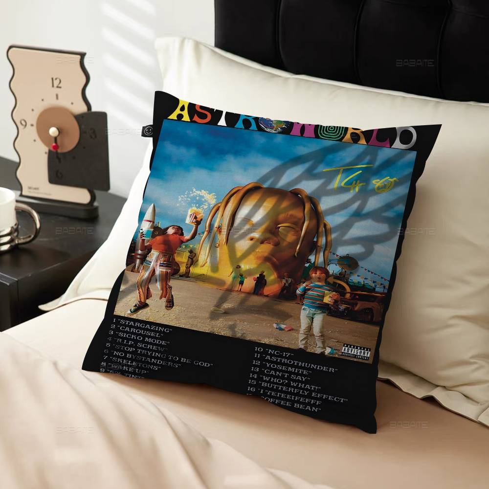 Hip Hop Singer T-Travis S-Scott Pillow Gifts Home Office Furnishings Bedroom Sofa Car Cushion Cover case 45x45cm