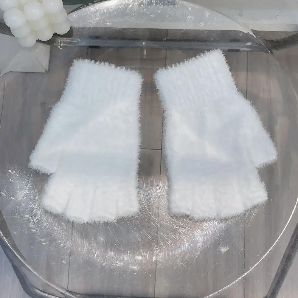 Hřejivé pletené rukavice bez prstů s možností ovládání dotykové obrazovky - Ideální do chladného počasí a pro studenty