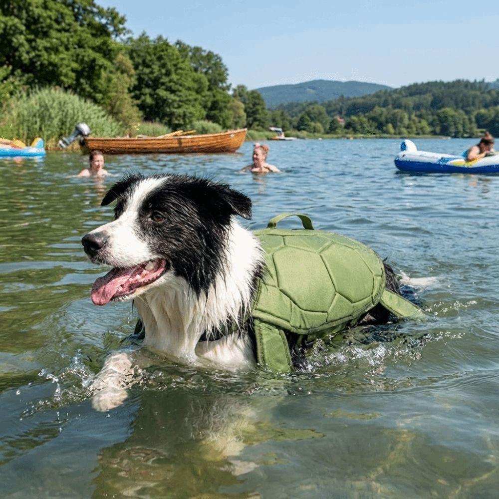 Cute Turtle Shape Pet Life Jacket Portable Handle Dog Safety Vest Dog Swimsuit Pool Beach Fun