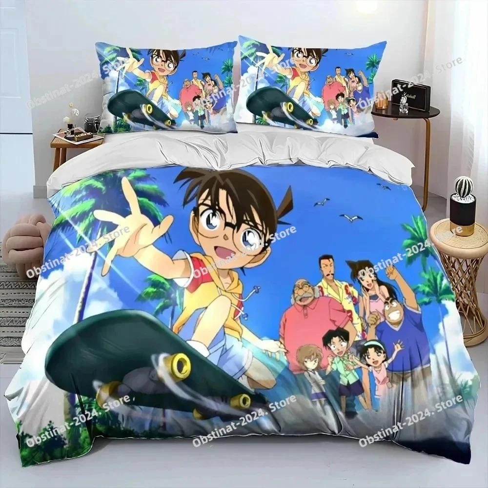 Detective C-Conan Carton Beding Set Printed Bed Linen Set With Pilowcase Bed Soft Duvet Cover Soft Single Double Quen Super King-Sized Dimensionsd