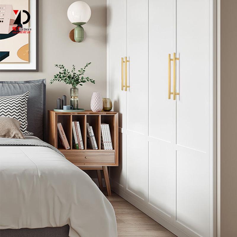 Nordic Minimalist Gold Aluminum Round Bar Handle for Cabinets & Wardrobes