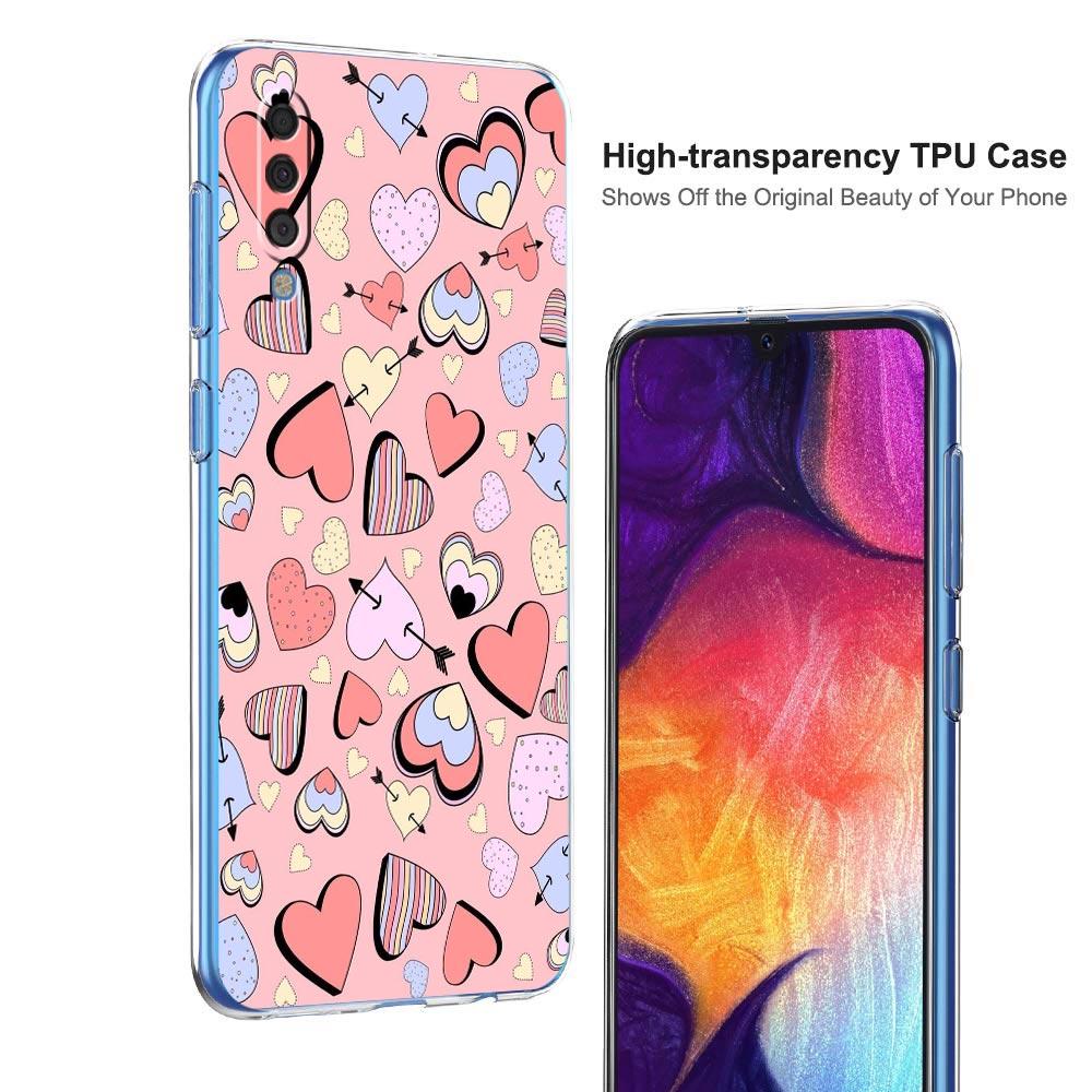 Case For Samsung A14 A50 A70 A30 A40 A20E A10S A20S A02S A04S A12 A22 A32 A34 A42 A52 5G A54 Gold Pink Rose Glitter Hearts Cover