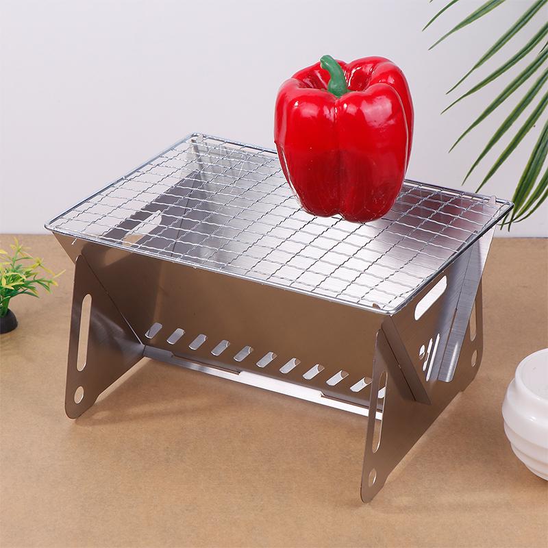 Churrasqueira dobrável multifuncional portátil, grelha para churrasco, aquecimento, fogões, camping, forno, aço inoxidável, fogão a lenha