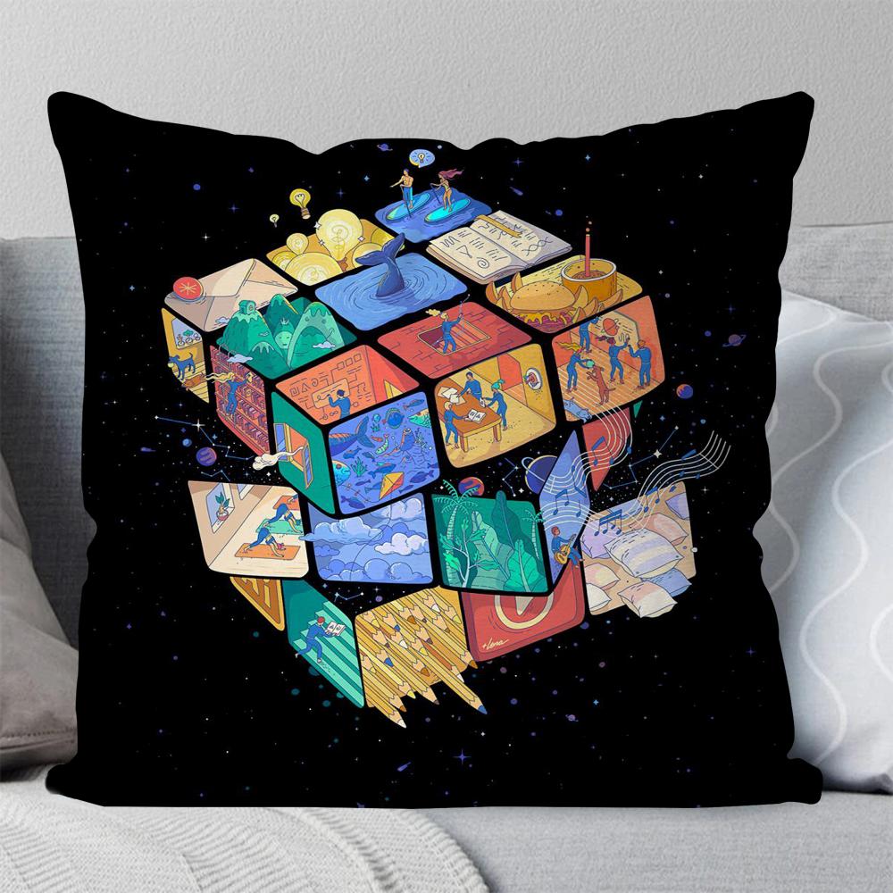 

Наволочка для подушки Кубик Рубика Квадратная подушка Спальня Диван Отдых Комфортная подушка Автомобиль Гостиная Украшение дома 40X40 16x16Inch