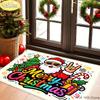 Rock-Style Christmas Doormat, Graffiti-Style Santa Claus Design, Non-Slip and Washable Entryway Rug, Home Decor