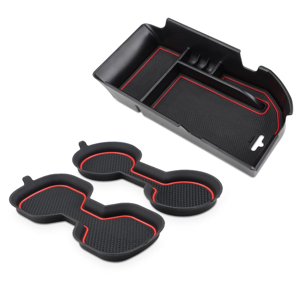 MARCHFA Console Box Drink Holder Mat for Toyota Camry XV7 Drink Pocket Cup Holder Center Storage Car Accessories (10th Generation, 2017-2024) - Mat,