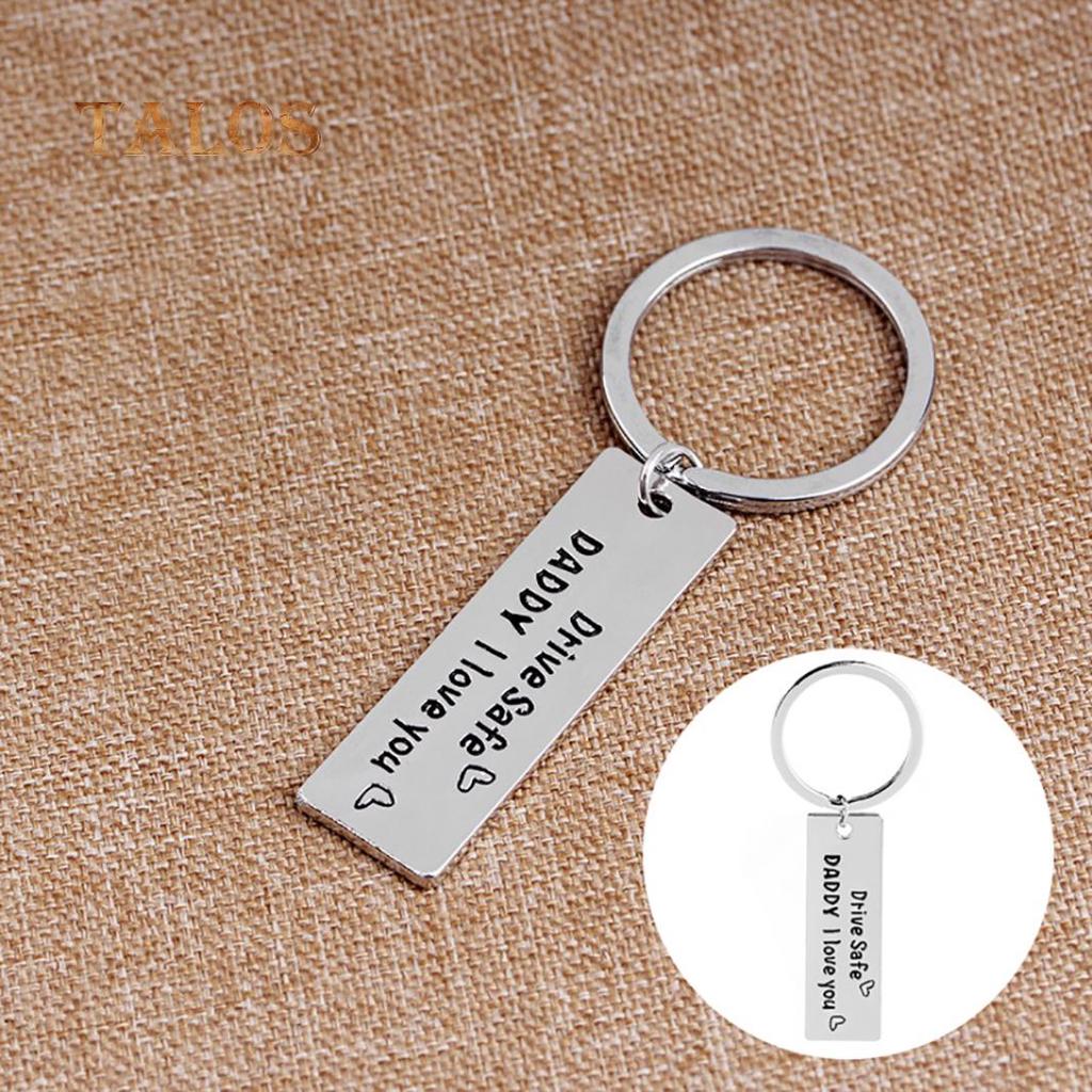 Trucker Dad Gift Drive Safe Keychain Carving Letter Tag Pendant Men Key Ring Suspension Trinket