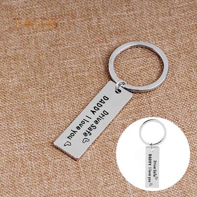 Trucker Dad Gift Drive Safe Keychain Carving Letter Tag Pendant Men Key Ring Suspension Trinket