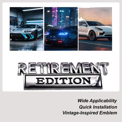 Emblème de Voiture Édition Retraite Autocollants de Voiture Autocollant Extérieur Métallique 3D Pour Camion Véhicule Capot Porte Hayon Amélioration Pare-chocs