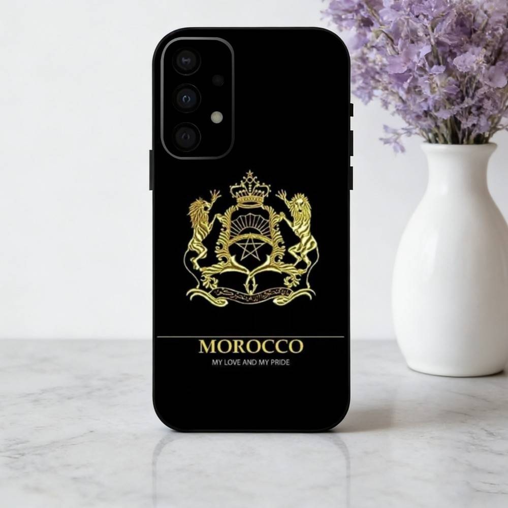 M-Maroc-C M-Morocco F-Flag Phone Case For Samsung Galaxy A73,A72,A71,A70,A53,A52,A51,Soft Silicone Black Cover