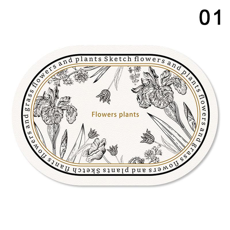 Leather Placemat Oval Oil-Proof Table Mat Home Dining Kitchen Table Placemat Design Dining Waterproof Heat Resistant Home Decor